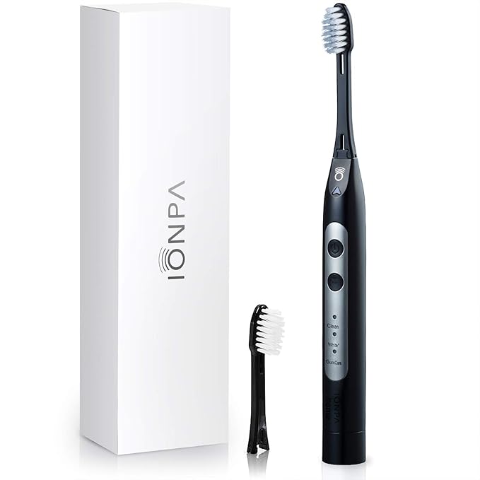 IONIC KISS IONPA DH Home Black Ionic Power Electric Toothbrush Black Easy-to-use Brushing Timer 3 Modes 2 Soft Extended Filament Brush Heads Made in Japan You hyG DH-311BK