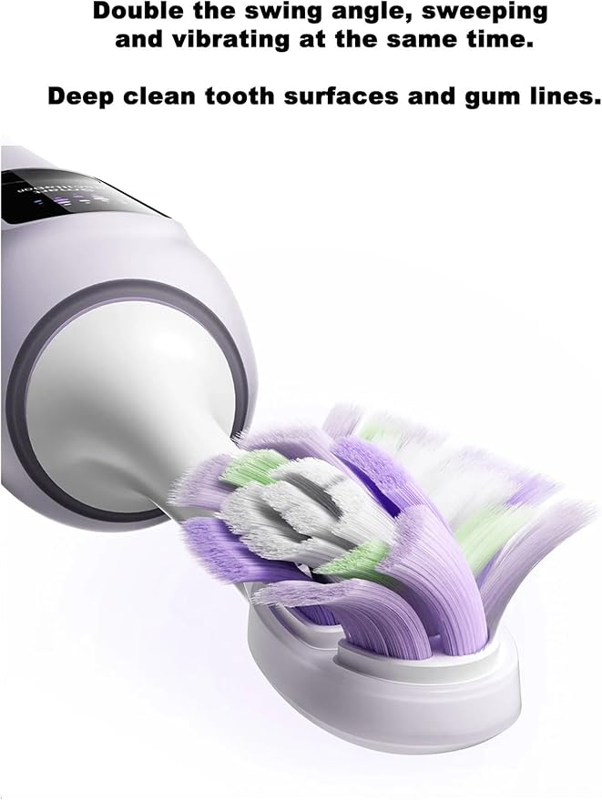 4PCS Replacement Brush Heads ForCompatible for Xiaomi Oscillation Electric Toothbrush Pro Mijia MES610 MES609 Head Soft Bristle(Purple)