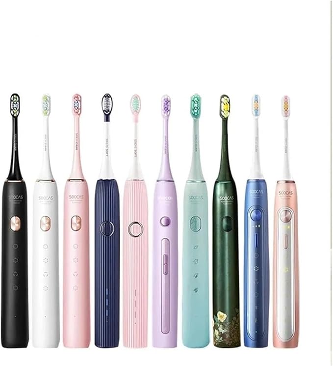 ForCompatible for Xiaomi SOOCAS X3 X5 X3U X1 V1 V2 Clean Brush Heads Replacement Head Bristle Sonic Electric Nozzles with Anti-dust Cap(2 Pink 3 Black)