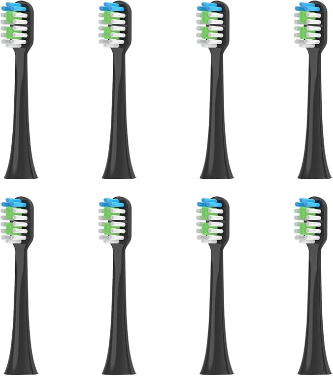 Compatible for Replacement Toothbrush Heads for Sarmocare S100 S200 S600 S700 S800 S900 S710 S820 S910 Electric for Hyundai X100(8pcs Black)