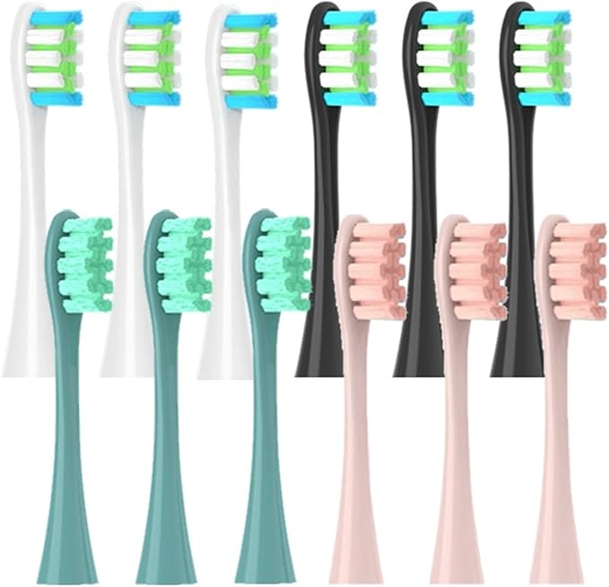 4pcs/6pcs Brush Heads Compatible for Toothbrushes Universal Vacuum Sealed Packaged(4pcs Black)