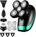 Head Shaver for Men 5D 5-in-1 Shaver Electric Rechargeable Head Shaver Waterproof Rotary Razor Beard Nose Hair Trimmer Electric Shaver for Men