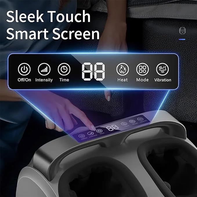Electric Foot Massager Machine with HeatShiatsu Heated Feet Massager with Remote Control5 Massage Modes Adjustable Promote Feet Blood Circulation for Relief Pain Stress(Black)