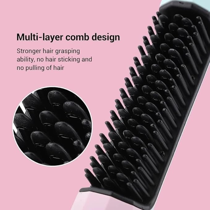 WJREGG 2 in 1 Hair Straightener Brush Professional Hot Comb Straightener for Wigs Hair Curler Straightener Comb Styling Tools