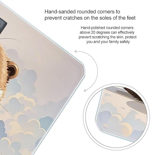 Cute Brown Otters Scale for Body Weight Digital Bathroom Scale Toughened Glass High Precision Scales for Body Weight with Large LCD Backlight Display Weight Scales