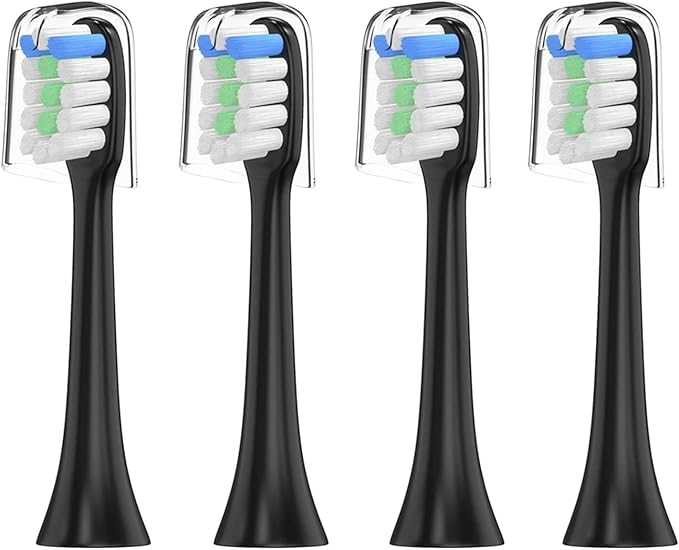 4PCS Electric Toothbrush HeadCompatible for Sonic Soocas X1 X3Compatible for Xiaomi Mijia(4pas Black)