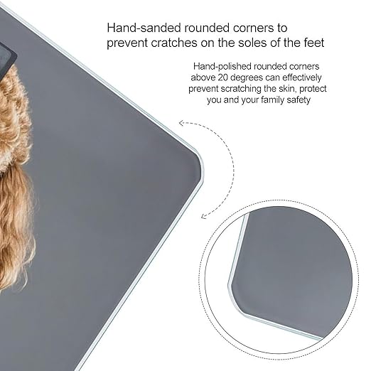 Brown Poodle Scale for Body Weight Digital Bathroom Scale Toughened Glass High Precision Scales for Body Weight with Large LCD Backlight Display Weight Scales