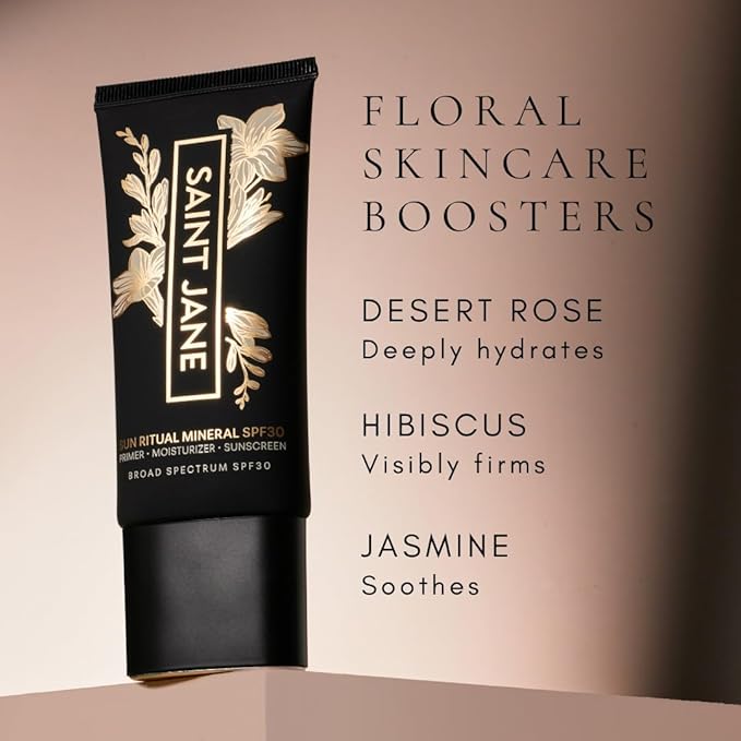 SAINT JANE - Luxury Sun Ritual - Pore Smoothing SPF 30 Mineral Sunscreen | Luxury Floral-Infused Clean Skincare (1.7 oz | 50 ml)