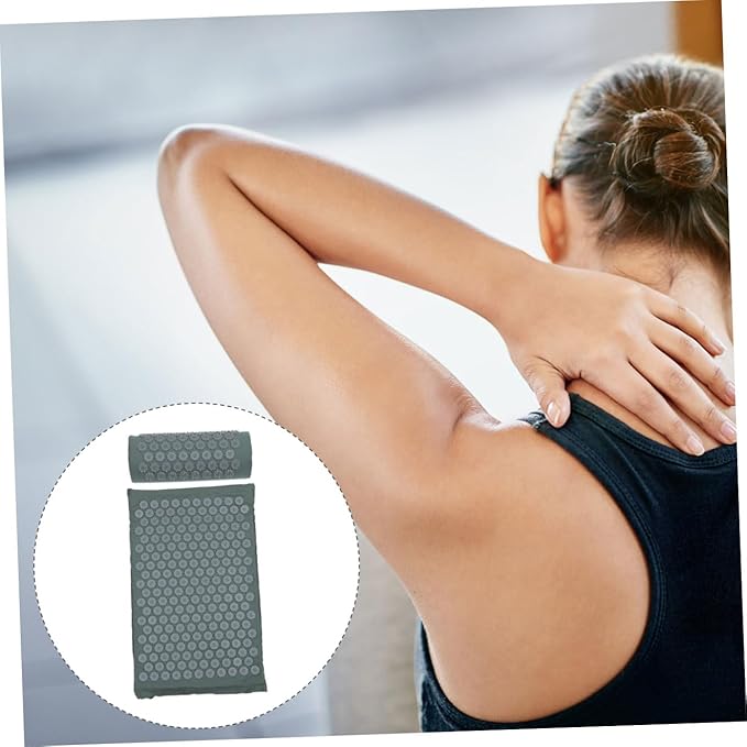 VALICLUD Acupressure Massage Mat Shiatsu Massage Pillow Set Non-Slip Surface Washable Acupuncture Therapy Cushion Neck and Back Relaxation