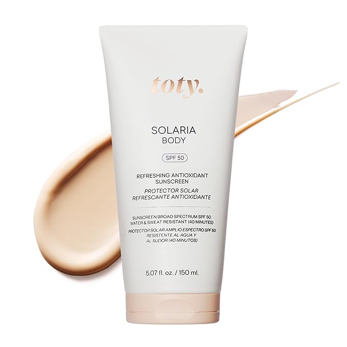 Toty by Sofia Vergara - Solaria Body SPF 50 Refreshing Antioxidant Sunscreen - UVA/UVB Protection - Weightless Body SPF for All Skin Types - Water &amp Sweat Resistant - 5.07 fl oz