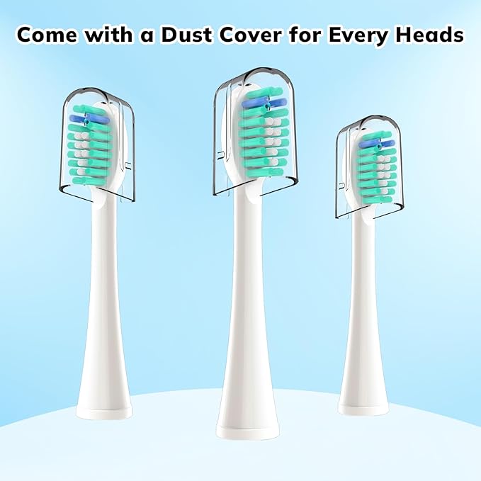6 Pack Topkitfice Replacement Flossing Toothbrush Heads with Covers Compatible with waterpik Sonic Fusion SF01/SF02 and Sonic Fusion 2.0 SF03/SF04White