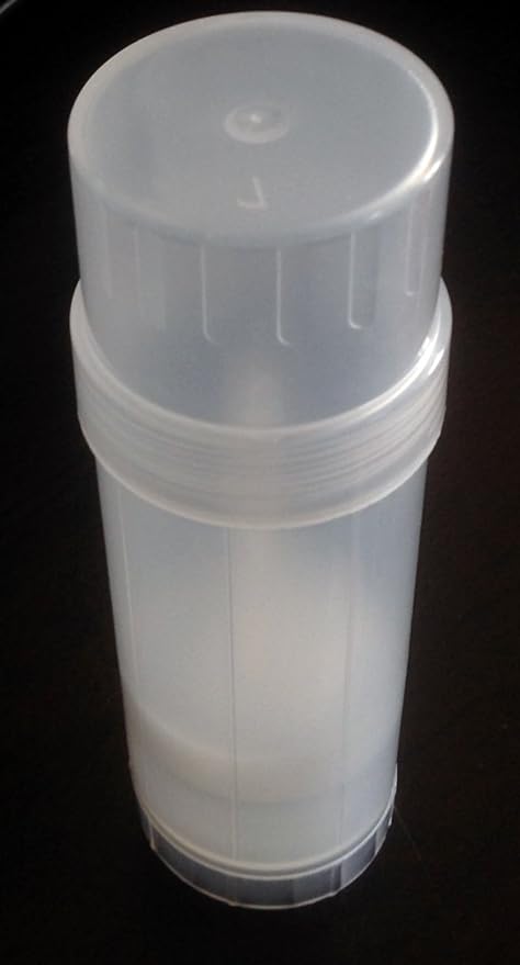 (24) Empty Clear Plastic Deodorant Containers - 2.2 Oz Cylinders