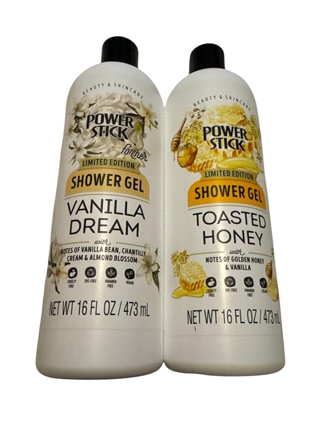 Power Stick Shower Gel Vanilla Dream &amp Toasted honey shower Gel Scent 16 Fl Oz