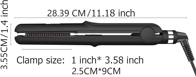JINRI Professional Salon Flat Iron with 1 Inch Plate Ceramic Tourmaline Ionic Hair Straightener and Curler Auto Shut Off