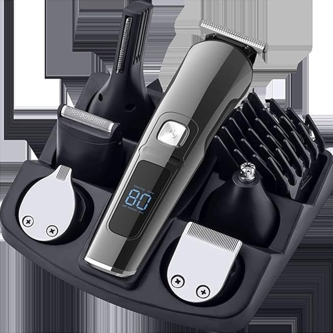 Hair Clippers for Men 4-in-1 Beard Trimmer Ear and Nose Trimmer Body Groomer Detail Trimmer Cordless &amp Rechargeable Led Display USB Rechargeable Wet &amp Dry Attachments