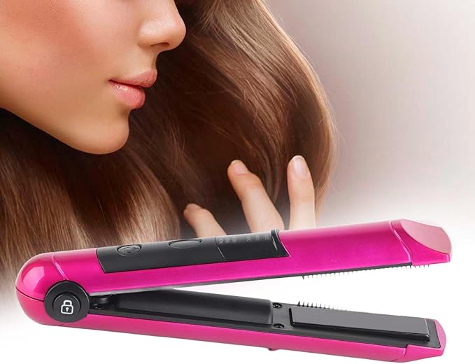 USB Rechargeable Multifunctional Mini Hair Straightener Curler Hair Styling Tool Curling Straight Dual Use Curling Iron for Home