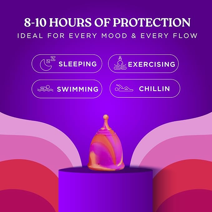Reusable Menstrual Cup -100% Medical Grade Silicone - No Metals or Toxins - Soft &amp Comfortable Period Care - Leak Free - 10 Hours of Protection -Size B-Minted