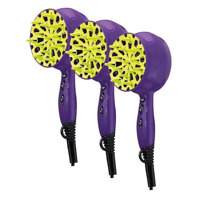 Bed Head Curls-in-Check 1875W Hair Diffuser Dryer | Great for Curly HairReduce Frizz &amp Static | Diffuser-Hair Dryer Enhances Natural CurlWaves &amp Texture(Pack of 3)