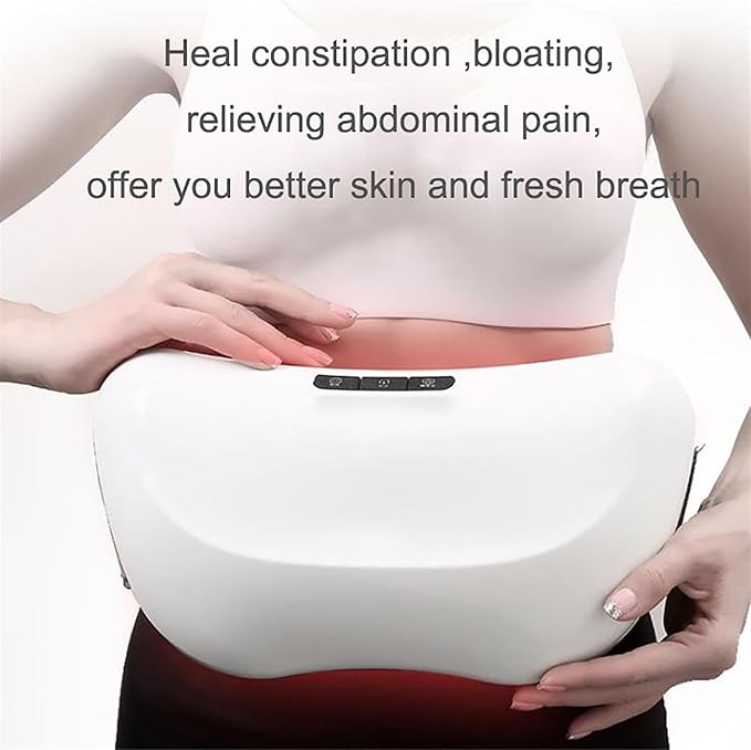 Abdominal Massager Electric Stomach Massager 3 Adjustable Intensities Forward Reverse Massage Constant Temperature hot Compress deep gastrointestinal Massage Relieve Flatulence