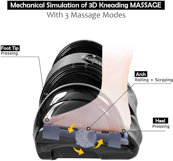 LDAILY Therapeutic Shiatsu Foot Massager Kneading and Rolling Massage for Foot with High Intensity Rollers 4 Optional Modes Electric Shiatsu Foot Massager with Remote Control (Black)