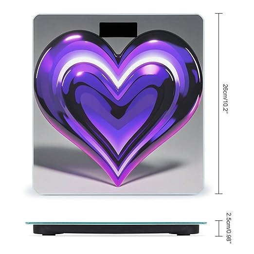 Purple Hearts Smart Scale for Body Weight Accurate Bathroom Scale with LED Display Digital Weight Scales Weighing Machine High Precision Scales for Bath Home
