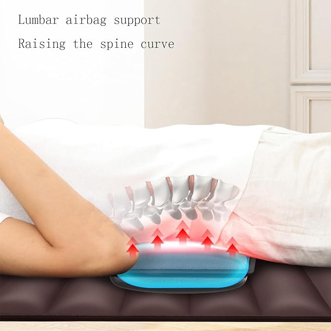 Full Body Massage Mat with Heat 10 Vibrating Nodes &amp Adjustable Pillows - Neck &amp Back Massager for Muscle Relaxation