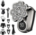 Head Shavers for Bald Men Waterproof 6in1 Powerful LCD Display Electric Shaver Beard Hair Trimmer for Men Electric Razor Bald Shaving Machine face Body (Color : 6 in 1)