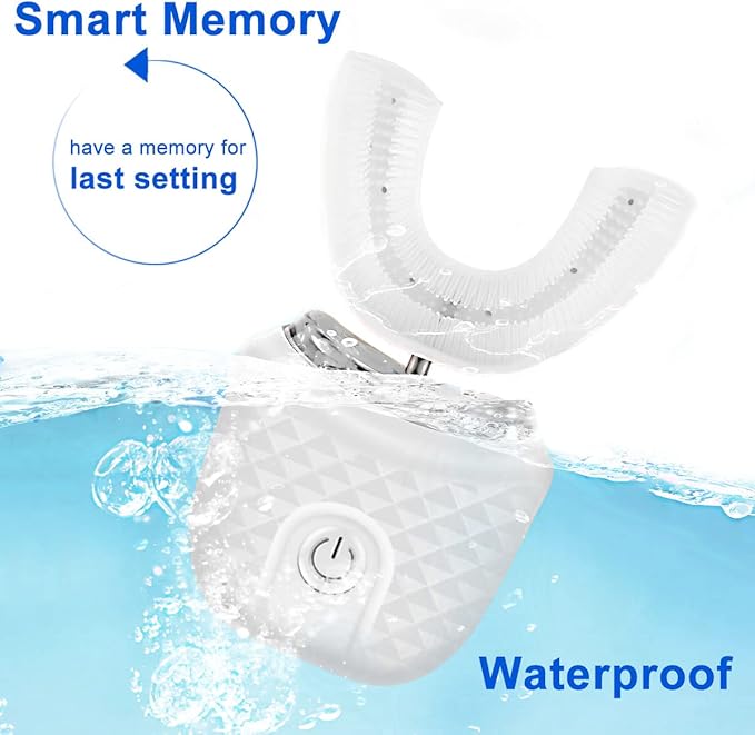 Ultrasonic Electric Toothbrush U Shaped Automatic Toothbrush for Adults 360° Whole Mouth Toothbrush Whitening IPX7 Waterproof