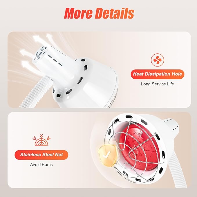 Infrared Light 275W 50-60 Hz Near Red Light Heat Lamp Pain Red Standing Lamp Set for Body Pain