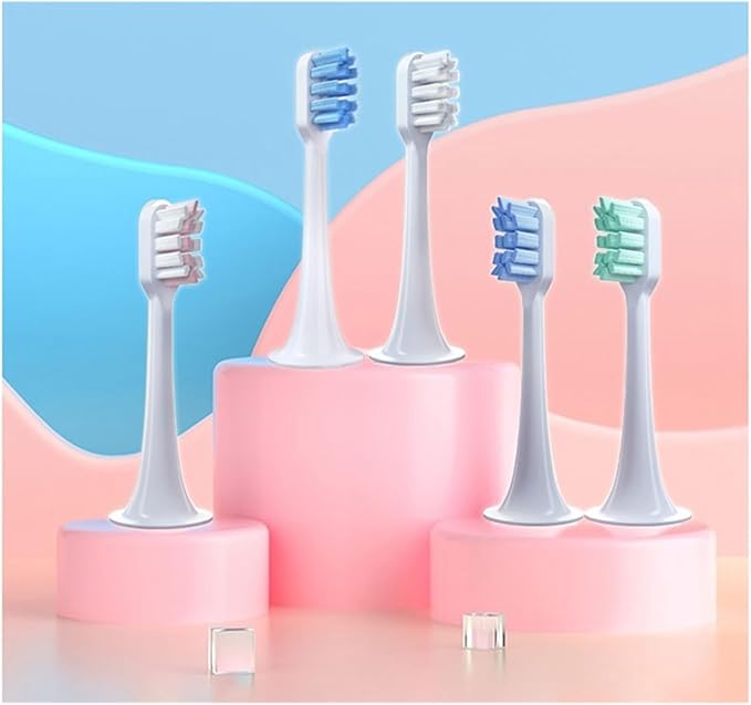8pcs Replacement Toothbrush Heads Compatibility for T300 T500 Sonic Teeth Brush Mijia Nozzles(8 Blue)