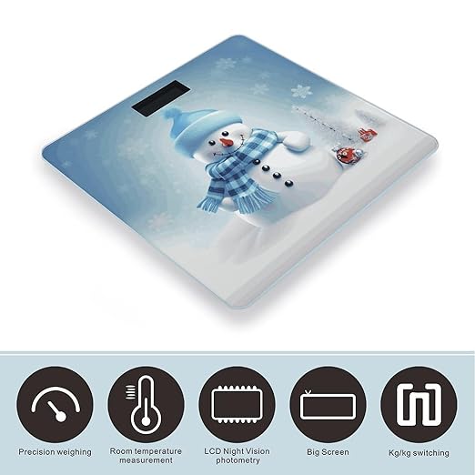 Cute Snowman Bathroom ScaleHighly Accurate Digital Weighing Machine for People Bright LED Display Weight Scale for The Aldult Home Use