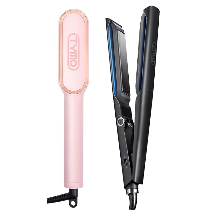 TYMO Ring Hair Straightener Brush + TYMO 2.0 Flat Iron Hair Straightener