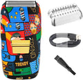 Fully Graffitied Electric Trimmer Two-Piece Set Rechargeable Cordless Hair Clippers Men's graffitied Razor Graffitied Print(Graffiti Razor)