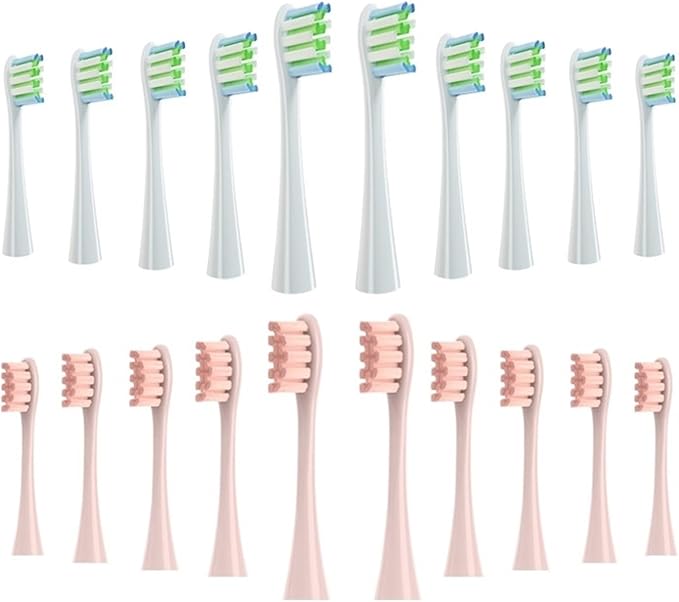 Brush Head ReplacementCompatible for Oclean Electric Toothbrush Soft Bristle X/X PRO/ Z1 Brushes Replaceable Fit(10 White 10 Pink)