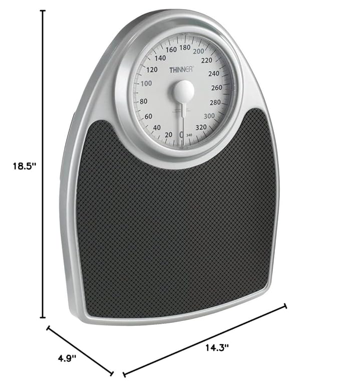 Thinner by Conair Scale for Body Weight Analog Bathroom Scale in Black