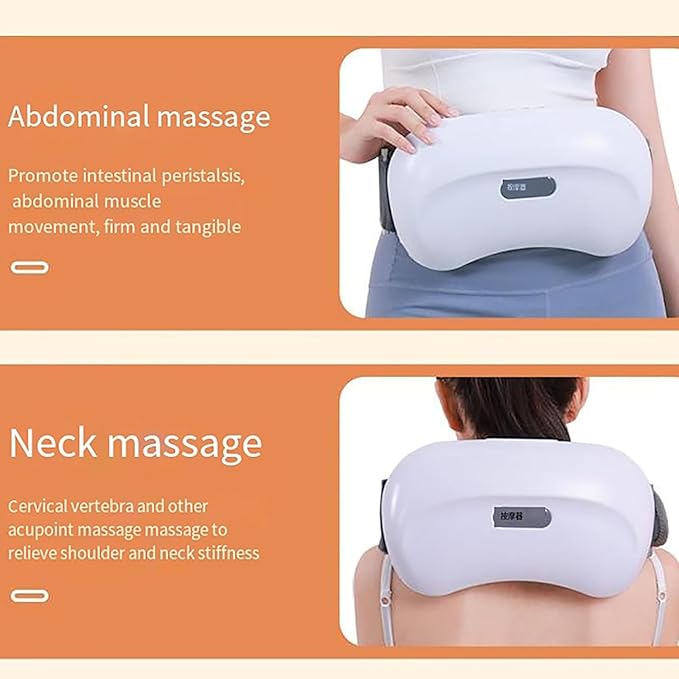Automatic Abdominal Massager Stomach Massager Positive and Negative Kneading/3 Gear Temperature and Speed Adjustable for Back Pain Relief Slimming Belt for Promote Digestion