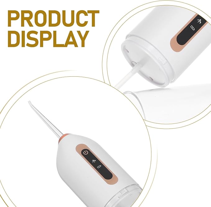 Didiseaon Portable Mini Water Flosser for Teeth Cleaning Rechargeable Cordless Oral Irrigator Waterproof Travel Dental Flosser for Home Office