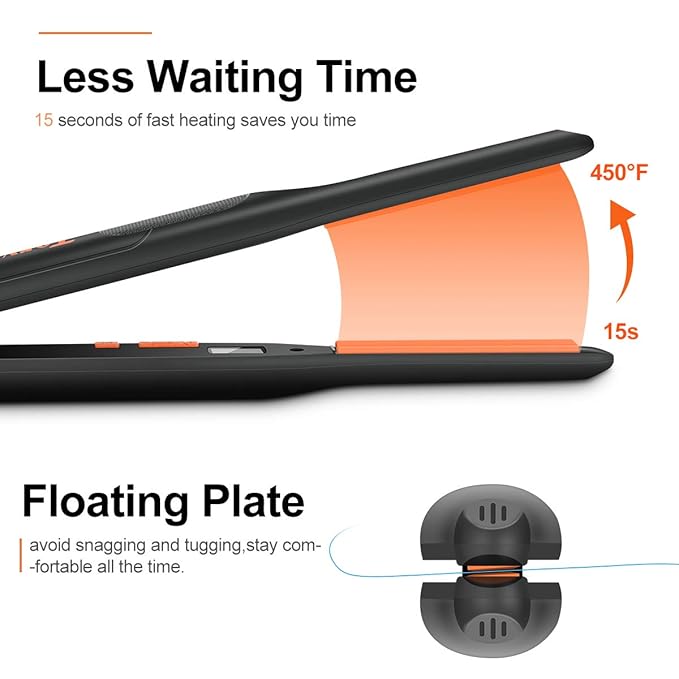 Terviiix Pencil Flat Iron(Orange) &amp PRO Thermal Brush Set