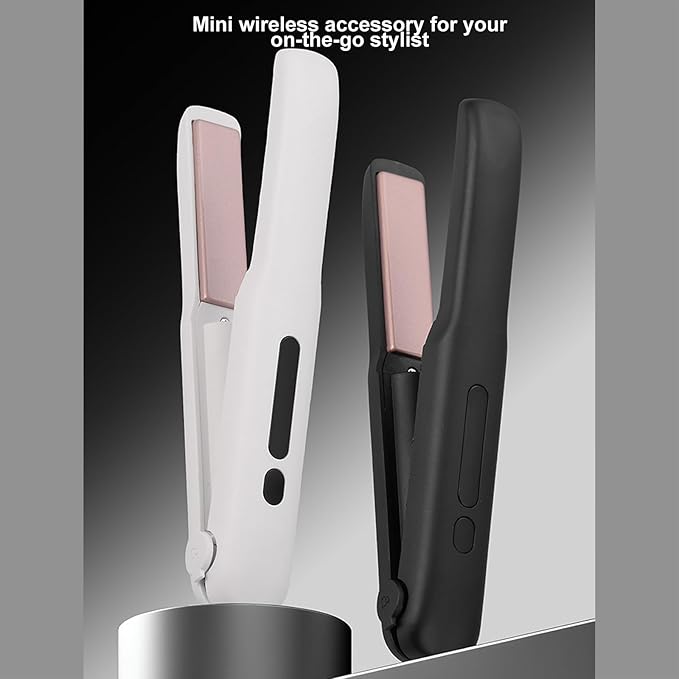 Cordless Hair Straightener and Curler 2 in 1 Portable Flat Irons&amp Curling Iron Fast Heating &amp Aluminum Plate Straightener with 4 Adjustable TempTravel Size Preferred Gifts