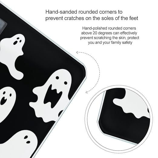 Halloween Goth Scale for Body Weight High Precision Digital Weight Scales with LCD Display Anti-Slip Sturdy Slim Tempered Glass Bathroom Scale for Home Use