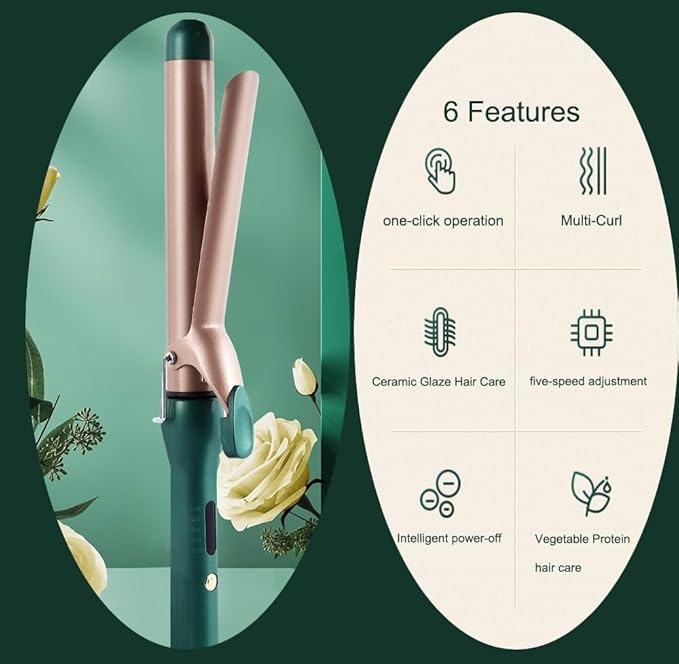 DONGXIAO 25MM curling iron 28MM curling iron 32mm curling iron large curling iron long lasting styling curling iron large wave curling iron curling iron for long hair (Size:32mm)
