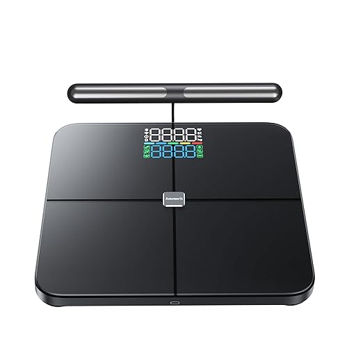 Smart Scale for Body Weight: 8-Electrode Digital Bathroom Scale for Weight Fat BMI Muscle Mass Rechargeable &amp Wi-Fi Compatible Black