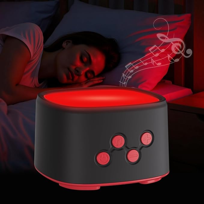 2-in-1 Red Light for Sleep with White Noise Red Light Relaxation Lamp Ideal for Bedroom Meditation Naps Yoga and Travel