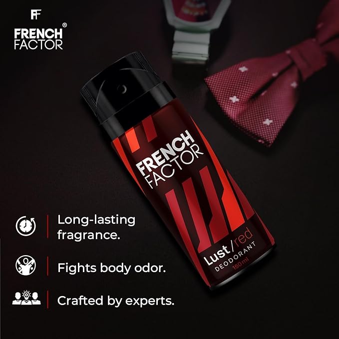 VIVA Deodorant Body Spray For Men|Lust Red and Fugo Black (150ml Pack of 2)