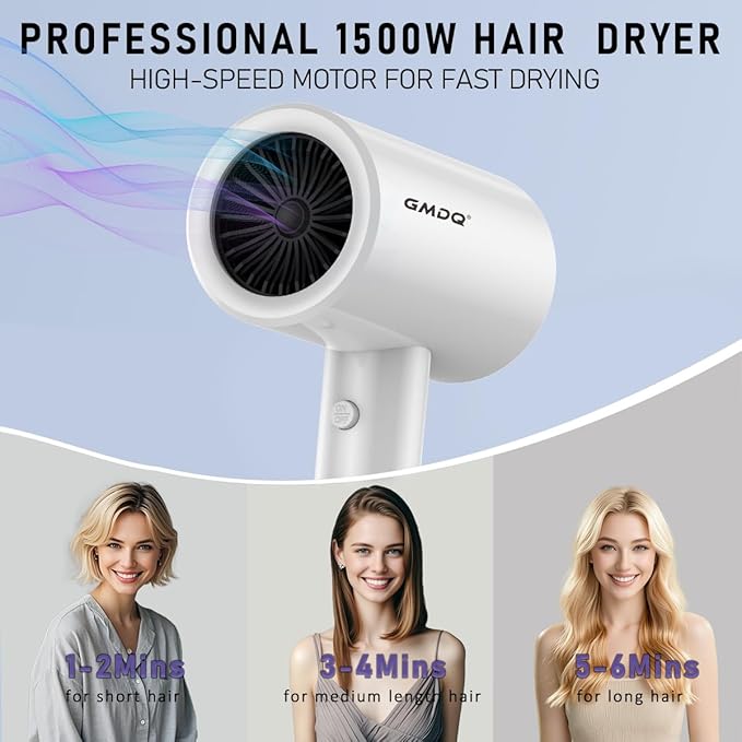 Hotel Wall Mount Hair Dryer for Bathroom with Night Light 110V Quiet Overheat Protection Negative Ion Technology