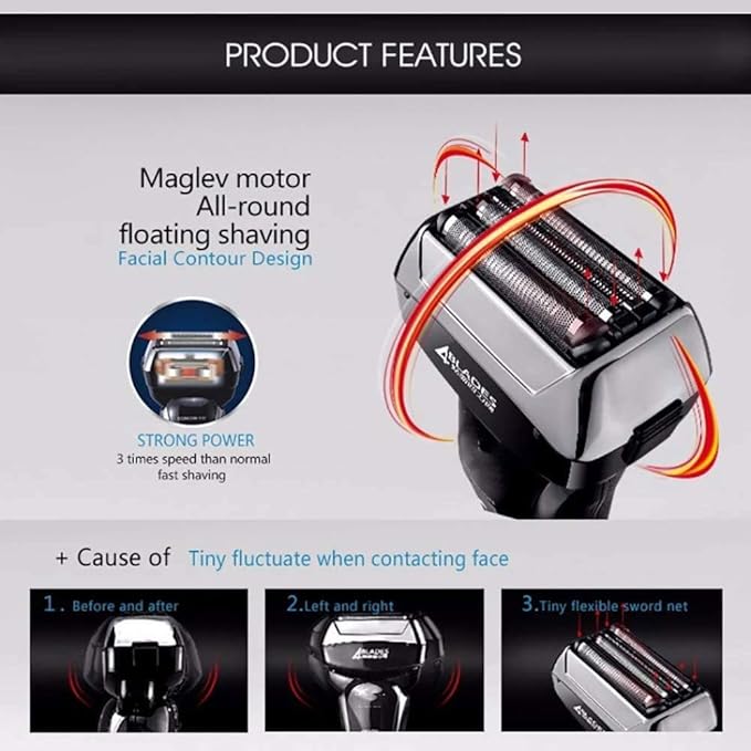 Electric Razor for Men Electric Shaver with Precision Trimmer Rechargeable Wet &amp Dry Foil Shaver Clean &amp Washable