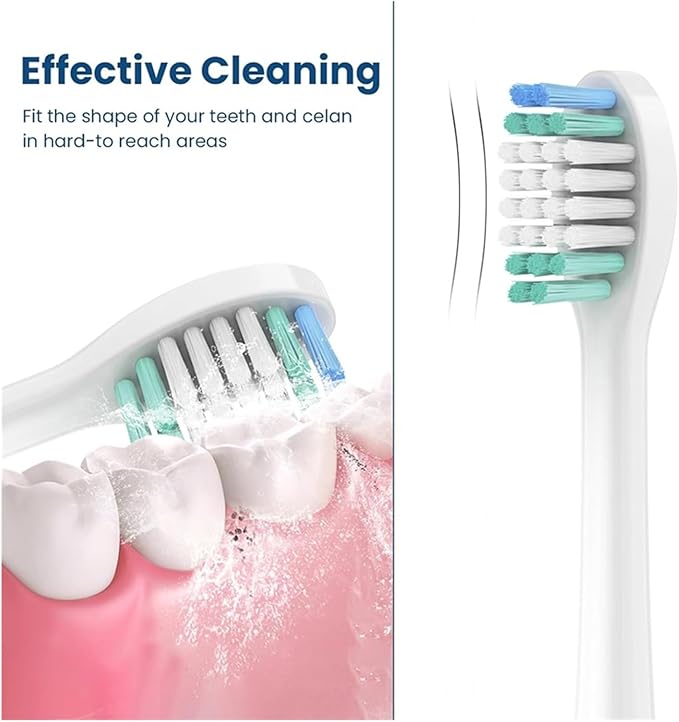 12pcs Toothbrush Replacement Heads Cleaning Brush Compatible for AquaSonic Black Series(White B)