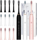 3 Pack Electric Toothbrush for Adults6 Mode Rechargeable Electric Toothbrushes with 12 Replacement Brush Head Fast Charge 2 Min and 30s Timer for Travel Business