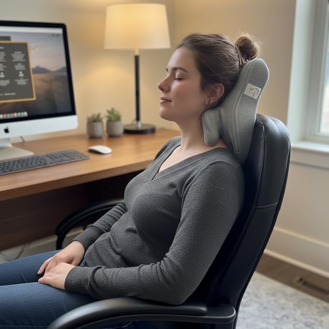 3D Massage Pillow - Deep Kneading Shiatsu with Soothing Heat Therapy for Back Neck &amp Shoulders - Experience Advanced 3D Deep-Kneading Massage for Muscle Relief and Improved Blood Circulation