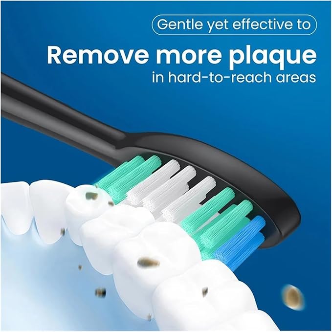 10PCS Replacement Electric Toothbrush HeadsCompatible for AquaSonic Black Series/Vibe Series Pro/Duo Pro(10pcs WT)